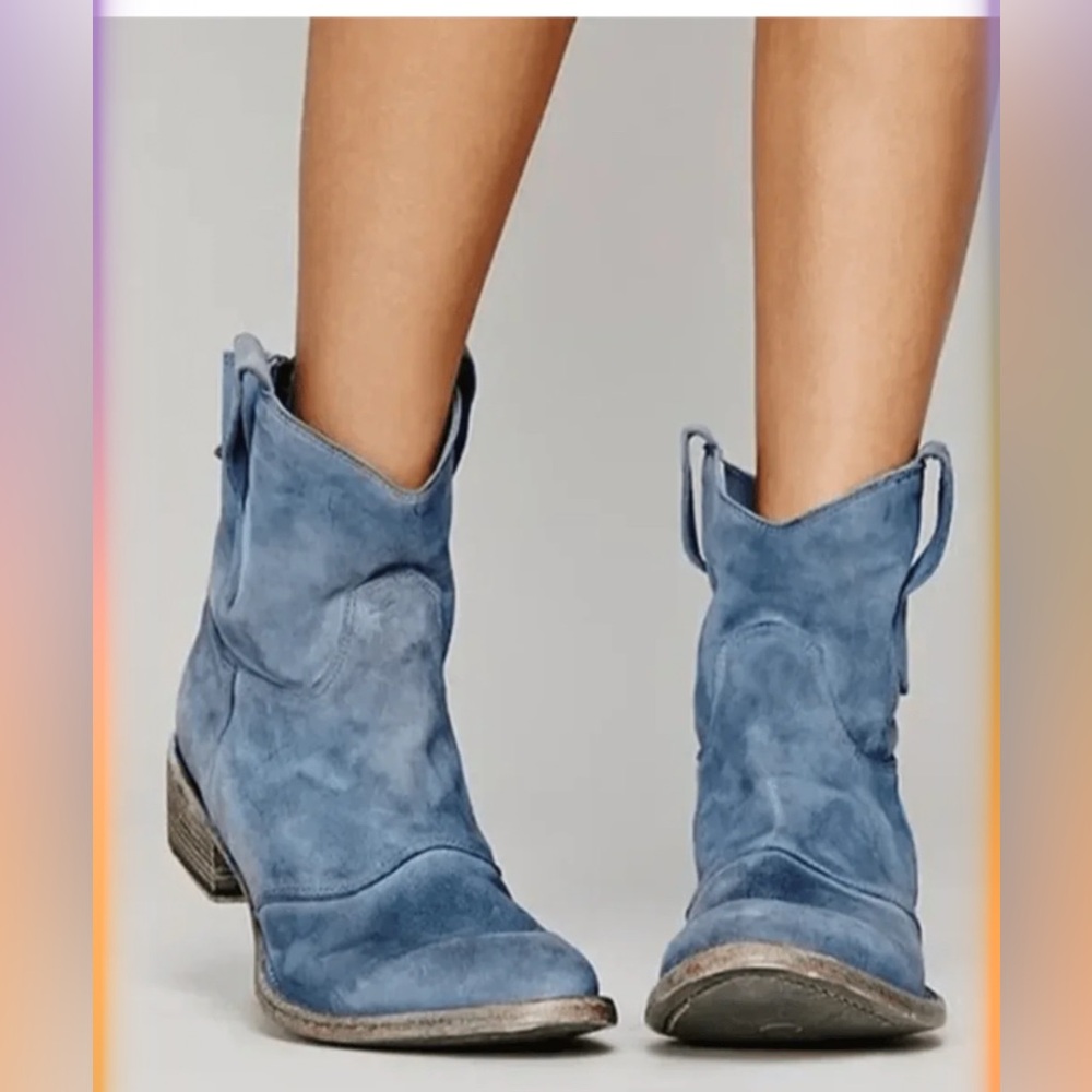 Blue Ankle Boots